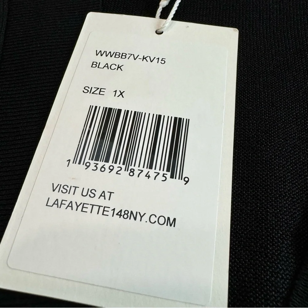 Lafayette 148 Long Cardigan Duster Size 1x Open Front Black - Picture 6 of 10